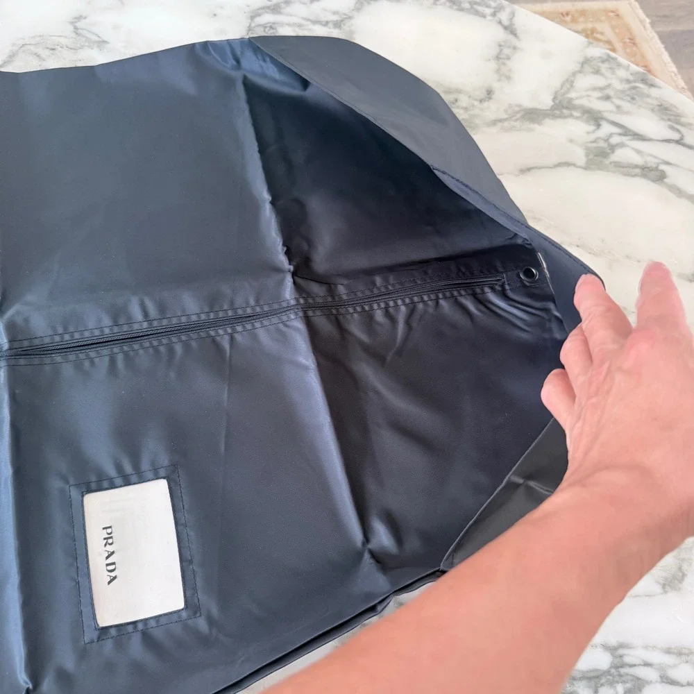 Prada Black Nylon Garment Bag Travel Suit Cover 60x23